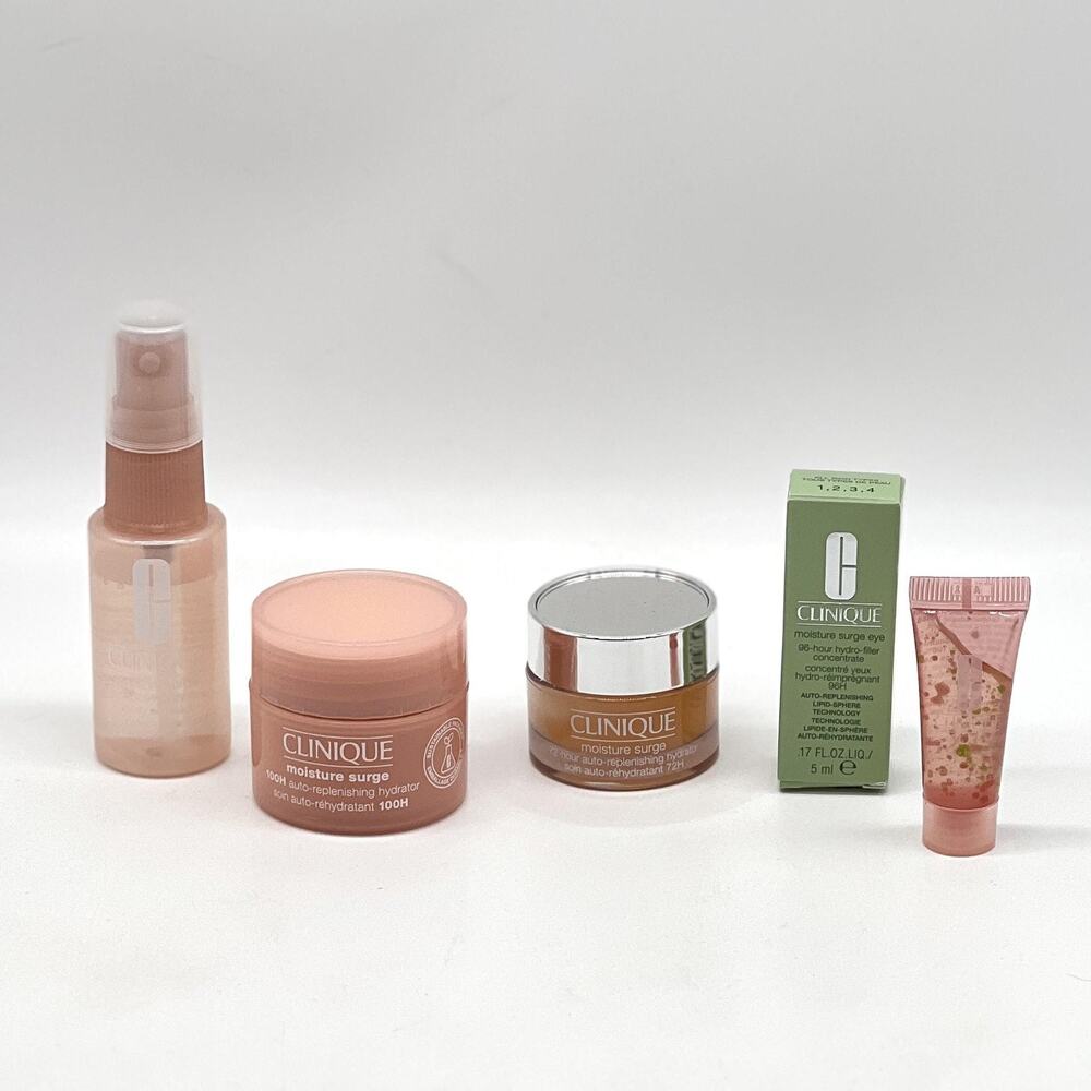 CLINIQUE Moisture Surge Skincare Hydrator Cream Eye Gel Face Spray 4 Piece Minis